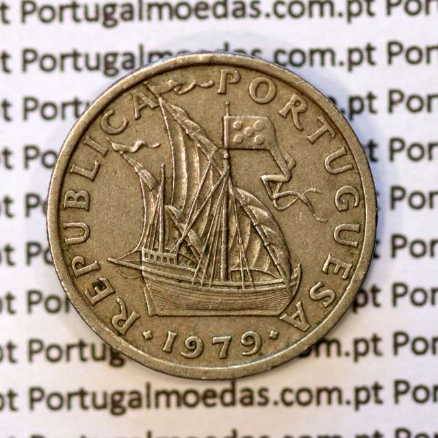 2$50 escudos 1979  cuproníquel, 2 escudos e 50 centavos 1979 da República Portuguesa, (MBC), World Coins Portugal KM 590