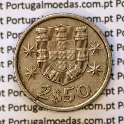 2$50 escudos 1979  cuproníquel, 2 escudos e 50 centavos 1979 da República Portuguesa, (MBC), World Coins Portugal KM 590
