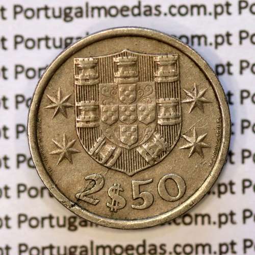 coin of 2-1/2 Escudos 1979, 2.50 Escudos 1979 Copper-Nickel Portuguese Republic, (VF), World Coins Portugal KM 590