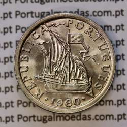 2$50 escudos 1980  cuproníquel, 2 escudos e 50 centavos 1980 da República Portuguesa, (Soberba), World Coins Portugal KM 590