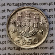 coin of 2-1/2 Escudos 1980, 2.50 Escudos 1980 Copper-Nickel Portuguese Republic, (BU/UNC), World Coins Portugal KM 590
