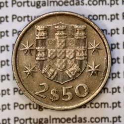 2$50 escudos 1980  cuproníquel, 2 escudos e 50 centavos 1980 da República Portuguesa, (MBC+), World Coins Portugal KM 590