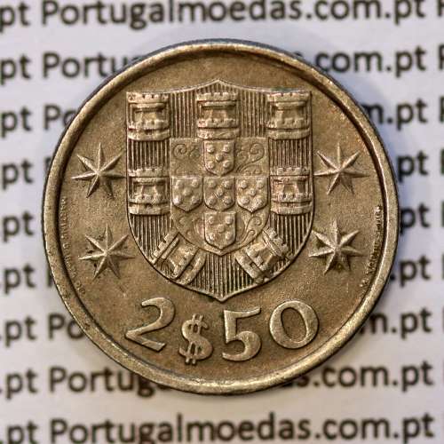 2$50 escudos 1980  cuproníquel, 2 escudos e 50 centavos 1980 da República Portuguesa, (MBC+), World Coins Portugal KM 590