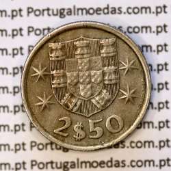 2$50 escudos 1980  cuproníquel, 2 escudos e 50 centavos 1980 da República Portuguesa, (MBC), World Coins Portugal KM 590