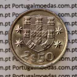coin of 2-1/2 Escudos 1981, 2.50 Escudos 1981 Copper-Nickel Portuguese Republic, (BU/UNC), World Coins Portugal KM 590 coin of 2-1/2 Escudos 1981, 2.50 Escudos 1981 Copper-Nickel Portuguese Republic, (BU/UNC), World Coins Portugal KM 590