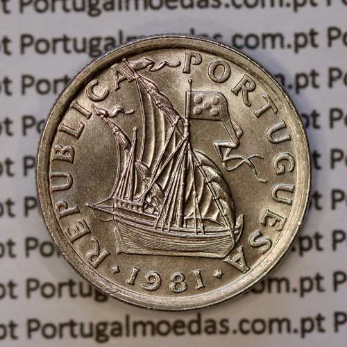 2$50 escudos 1981  cuproníquel, 2 escudos e 50 centavos 1981 da República Portuguesa, (Soberba), World Coins Portugal KM 590