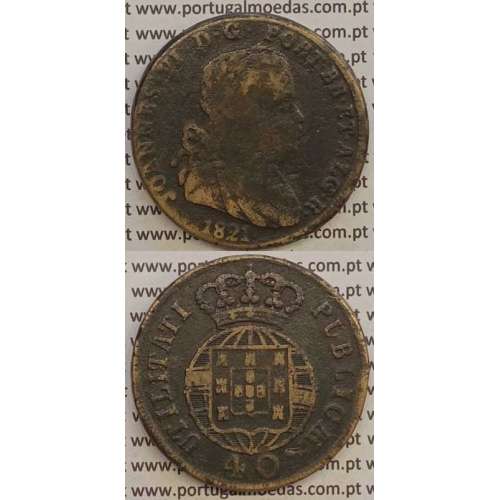 MOEDA PATACO (40 RÉIS) BRONZE 1821 (BC) LEGENDA SEPARADA