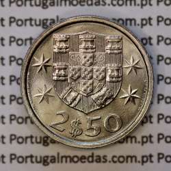 2$50 escudos 1982  cuproníquel, 2 escudos e 50 centavos 1982 da República Portuguesa, (Soberba), World Coins Portugal KM 590