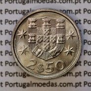 coin of 2-1/2 Escudos 1982, 2.50 Escudos 1982 Copper-Nickel Portuguese Republic, (BU/UNC), World Coins Portugal KM 590