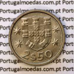 coin of 2-1/2 Escudos 1982, 2.50 Escudos 1982 Copper-Nickel Portuguese Republic, (VF+), World Coins Portugal KM 590