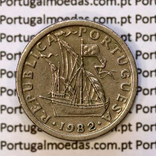 2$50 escudos 1982  cuproníquel, 2 escudos e 50 centavos 1982 da República Portuguesa, (MBC), World Coins Portugal KM 590