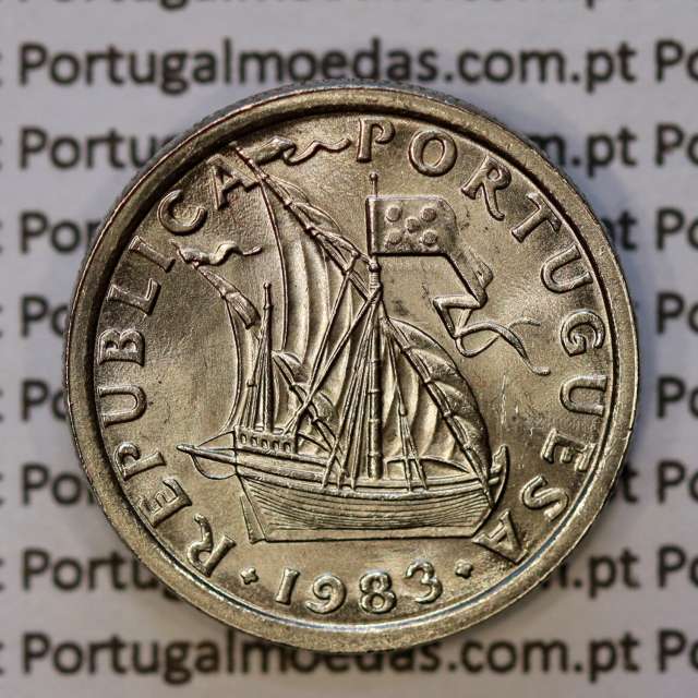 2$50 escudos 1983  cuproníquel, 2 escudos e 50 centavos 1983 da República Portuguesa, (Soberba), World Coins Portugal KM 590