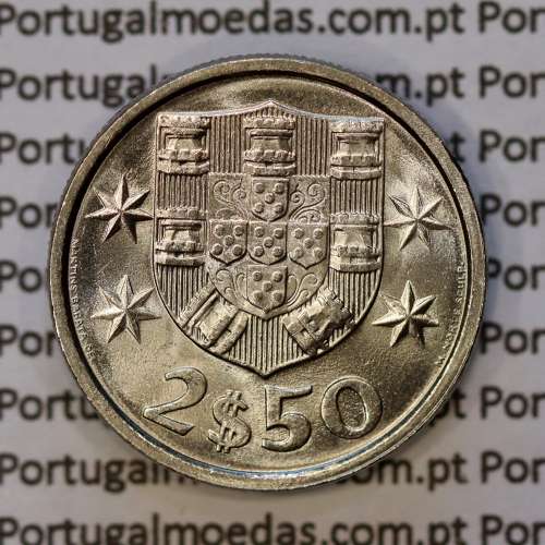 2$50 escudos 1983  cuproníquel, 2 escudos e 50 centavos 1983 da República Portuguesa, (Soberba), World Coins Portugal KM 590