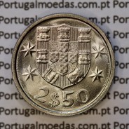 coin of 2-1/2 Escudos 1983, 2.50 Escudos 1983 Copper-Nickel Portuguese Republic, (BU/UNC), World Coins Portugal KM 590