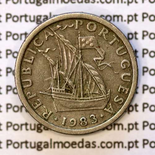 2$50 escudos 1983  cuproníquel, 2 escudos e 50 centavos 1983 da República Portuguesa, (MBC), World Coins Portugal KM 590