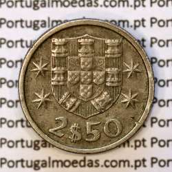 coin of 2-1/2 Escudos 1983, 2.50 Escudos 1983 Copper-Nickel Portuguese Republic, (VF), World Coins Portugal KM 590