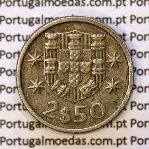 coin of 2-1/2 Escudos 1983, 2.50 Escudos 1983 Copper-Nickel Portuguese Republic, (VF), World Coins Portugal KM 590