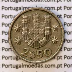 2$50 escudos 1984  cuproníquel, 2 escudos e 50 centavos 1984 da República Portuguesa, (MBC+), World Coins Portugal KM 590