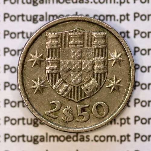 coin of 2-1/2 Escudos 1984, 2.50 Escudos 1984 Copper-Nickel Portuguese Republic, (VF+), World Coins Portugal KM 590