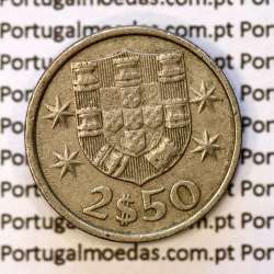 2$50 escudos 1984  cuproníquel, 2 escudos e 50 centavos 1984 da República Portuguesa, (MBC), World Coins Portugal KM 590