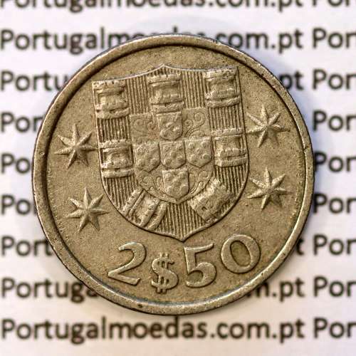 2$50 escudos 1984  cuproníquel, 2 escudos e 50 centavos 1984 da República Portuguesa, (MBC), World Coins Portugal KM 590