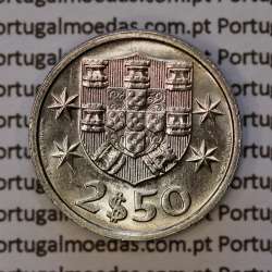 coin of 2-1/2 Escudos 1985 small numbers date, 2.50 Escudos 1985 small date Copper-Nickel, (BU/UNC), World Coins Portugal KM 590 coin of 2-1/2 Escudos 1985 small numbers date, 2.50 Escudos 1985 small date Copper-Nickel, (BU/UNC), World Coins Portugal KM 590