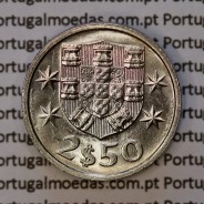 2$50 escudos 1985  cuproníquel algarismos da data finos, 2 escudos e 50 centavos 1985, (Soberba), World Coins Portugal KM 590