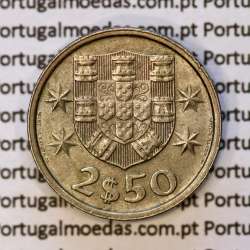 2$50 escudos 1985  cuproníquel algarismos da data finos, 2 escudos e 50 centavos 1985, (MBC+), World Coins Portugal KM 590