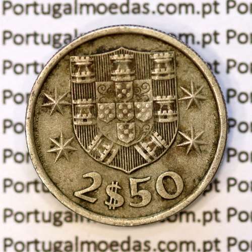 2$50 escudos 1985  cuproníquel algarismos da data finos, 2 escudos e 50 centavos 1985, (MBC), World Coins Portugal KM 590