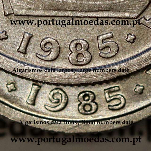 2$50 escudos 1985  cuproníquel algarismos da data largos, 2 escudos e 50 centavos 1985, (Soberba), World Coins Portugal KM 590