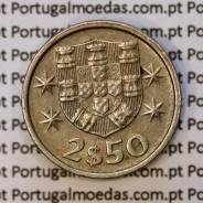 2$50 escudos 1985  cuproníquel algarismos da data largos, 2 escudos e 50 centavos 1985, (MBC), World Coins Portugal KM 590
