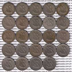 Coleção completa de 24 moedas de 2$50 escudos 1963 a 1985 cuproníquel da República Portuguesa, World Coins Portugal KM 590 Coleção completa de 24 moedas de 2$50 escudos 1963 a 1985 cuproníquel da República Portuguesa, World Coins Portugal KM 590