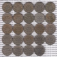 Coleção completa de 24 moedas de 2$50 escudos 1963 a 1985 cuproníquel da República Portuguesa, World Coins Portugal KM 590