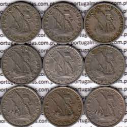 Coleção completa de 24 moedas de 2$50 escudos 1963 a 1985 cuproníquel da República Portuguesa, World Coins Portugal KM 590 Coleção completa de 24 moedas de 2$50 escudos 1963 a 1985 cuproníquel da República Portuguesa, World Coins Portugal KM 590