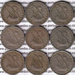 Coleção completa de 24 moedas de 2$50 escudos 1963 a 1985 cuproníquel da República Portuguesa, World Coins Portugal KM 590 Coleção completa de 24 moedas de 2$50 escudos 1963 a 1985 cuproníquel da República Portuguesa, World Coins Portugal KM 590