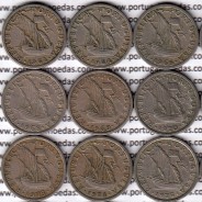 Coleção completa de 24 moedas de 2$50 escudos 1963 a 1985 cuproníquel da República Portuguesa, World Coins Portugal KM 590