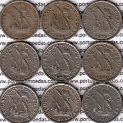 Coleção completa de 24 moedas de 2$50 escudos 1963 a 1985 cuproníquel da República Portuguesa, World Coins Portugal KM 590 Coleção completa de 24 moedas de 2$50 escudos 1963 a 1985 cuproníquel da República Portuguesa, World Coins Portugal KM 590