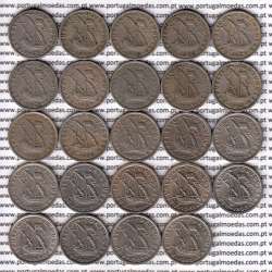 Coleção completa de 24 moedas de 2$50 escudos 1963 a 1985 cuproníquel da República Portuguesa, World Coins Portugal KM 590