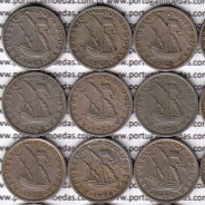 Coleção completa de 24 moedas de 2$50 escudos 1963 a 1985 cuproníquel da República Portuguesa, World Coins Portugal KM 590