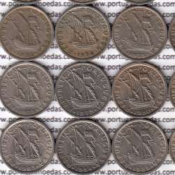 Coleção completa de 24 moedas de 2$50 escudos 1963 a 1985 cuproníquel da República Portuguesa, World Coins Portugal KM 590