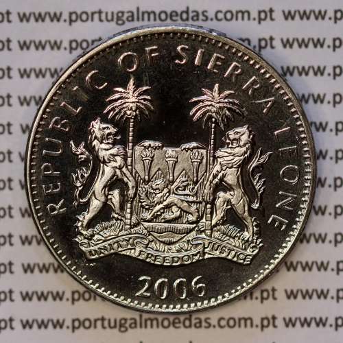Sierra Leone, 1 Dollar 2006 Impala, Copper-Nickel (PROOF), Africa Animals Series, World Coins Sierra Leone KM 314