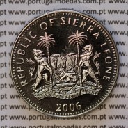Serra Leoa, 1 Dólar 2006 Stegosaurus, Cuproníquel (PROOF), Série Dinossauros, World Coins Sierra Leone KM 308