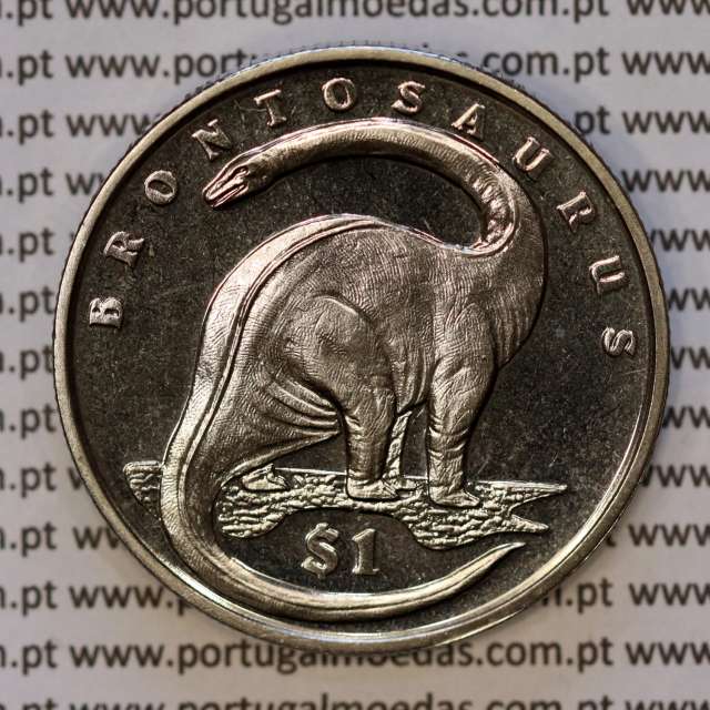 Sierra Leone, 1 Dollar 2006 Brontosaurus, Copper-Nickel (PROOF), Dinosaurs Series, World Coins Sierra Leone KM 324