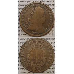 MOEDA PATACO (40 RÉIS) BRONZE 1823 (BC) LEGENDA SEPARADA / LETRAS MENORES