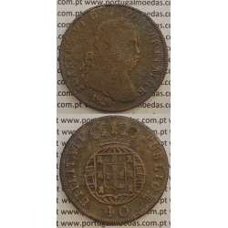 MOEDA PATACO (40 RÉIS) BRONZE 1824 (BC) LEGENDA SEPARADA
