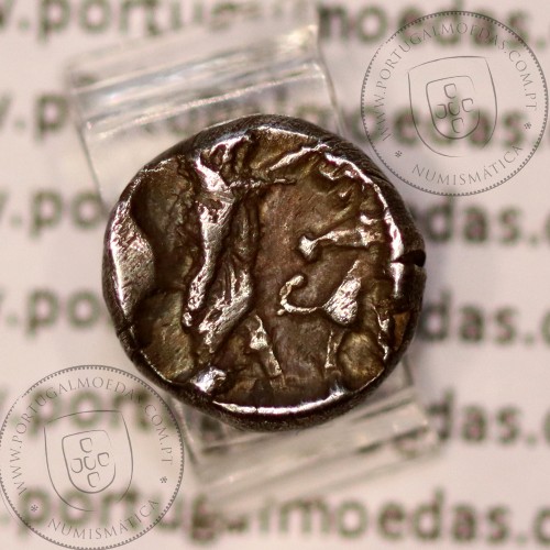 Ancient greeK coin, Sidon, Phoenicia, AR sixteenth shekel , Baalshillem II (Sakton) 401-365 BC., (1/16 shekel)