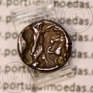 Sidon, Phoenicia, 1/16 Shekel em prata, reinado de Baalshillem II (Sakton) 401-365 a.C., Sidon, Fenícia (Líbano)