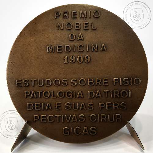 Emil Theodor Kocher 1841 - 1917 (Switzerland), Nobel Prize in Medicine 1909, Bronze Medal by sculptor Cabral Antunes