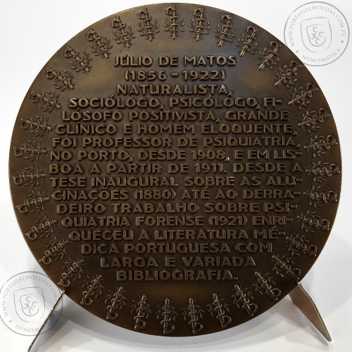 Júlio de Matos (1856 - 1922), Médico e Cientista emérito, Medalha Escultor Vasco Bernardo 1973