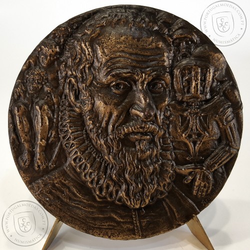 Ambroisse Parè 1517 - 1590, cirurgião francês, Introduziu várias inovações na prática médica, Medalha Escultor Armindo Ribeiro